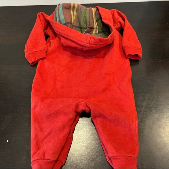 Ralph Lauren Polo Hooded Sweatsuit Romper Red - Picture 5 of 6
